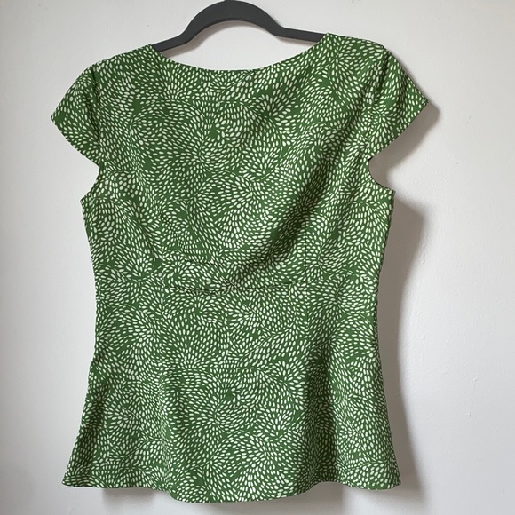 Ann Taylor LOFT Petites Leafy Green Women's Blouse, 10P - Picture 7 of 8